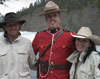 Banff, Bow Falls - Klaus & Sabina with RCMP Mountie